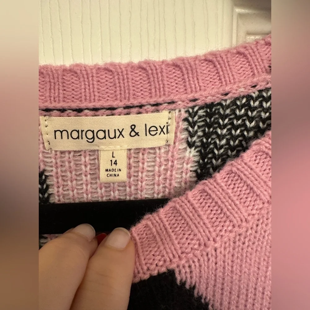 💖 Margaux & Lexi Pink Unicorn Sweater NWT Faux Fur & Sequins Girls L (14) - Picture 4 of 9